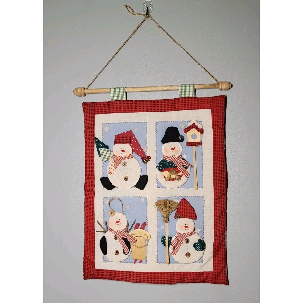 Terry Village Winter Snowmen And Santa Wall‎ Hanging
